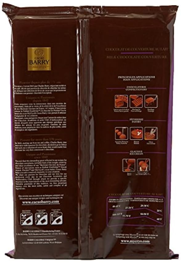 CACAO BARRY 35% Min Cacao Chocolat Lactée Barry Bloc 2.5 kg LCOFSsdd