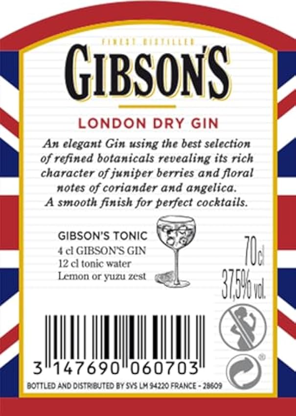 GIBSON´S London Dry Gin 70 cl - 37,5% vol. krKKh0bD