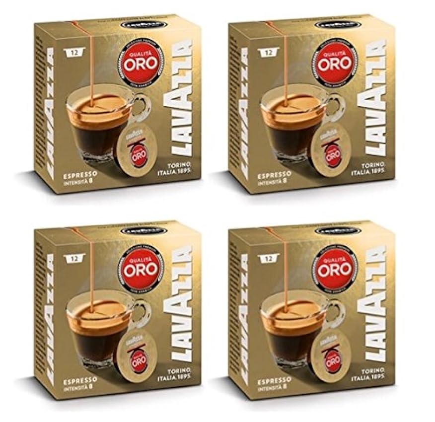 Lavazza A Modo Mio Oro Lot de 4 boîtes de 12 capsules de café mrmL5KEm