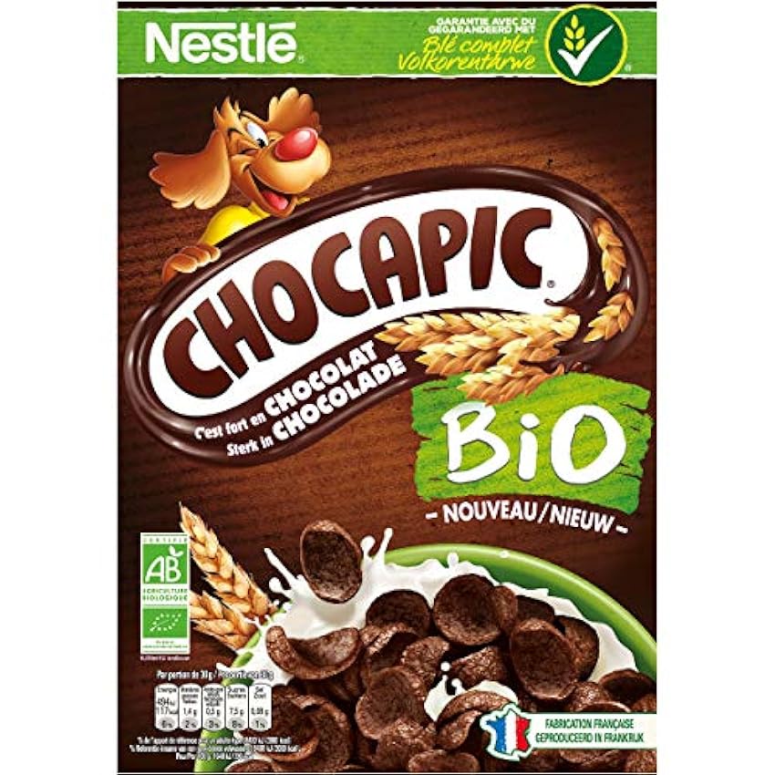 Nestlé Chocapic Bio Céréales du Petit Déjeuner, 375g LyXoWQVG