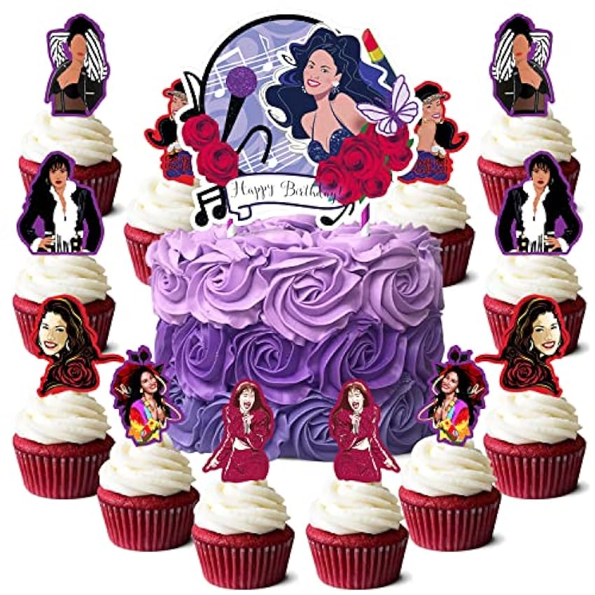 Valentina Buck Selena Lot de 25 décorations de gâteau d